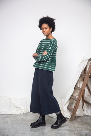 Evora Organic Cotton Corduroy Trousers in Night Sky Navy from Beaumont Organic