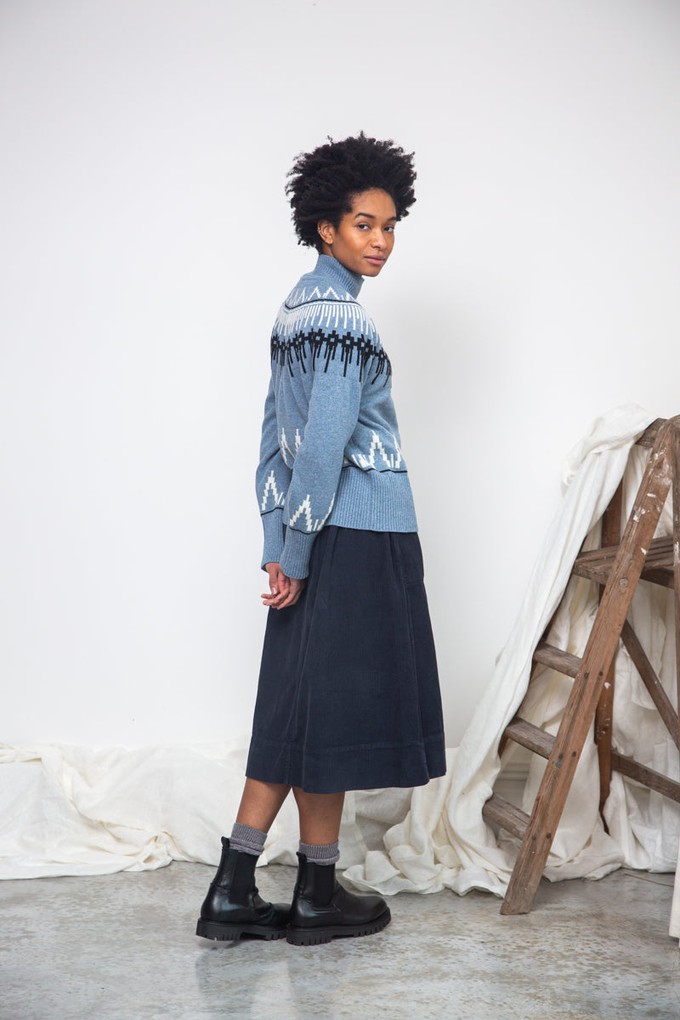 Hawthorne Recycled Wool Knitted Jumper in Sky Blue from Beaumont Organic