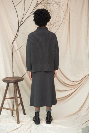 Tora Organic Cotton Knitted Jumper in Grey Marl from Beaumont Organic