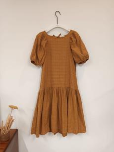 Valene Dress In Burnt Ochre Size XS via Beaumont Organic