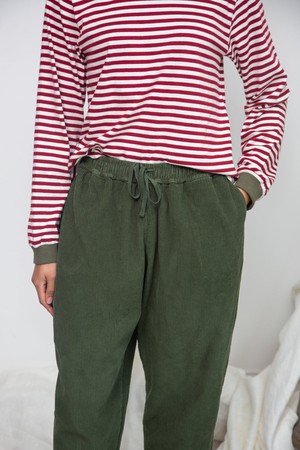 Cedar Organic Cotton Corduroy Trousers in Khaki from Beaumont Organic