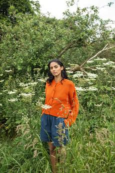 Sugi Organic Cotton Cardigan in Brick via Beaumont Organic