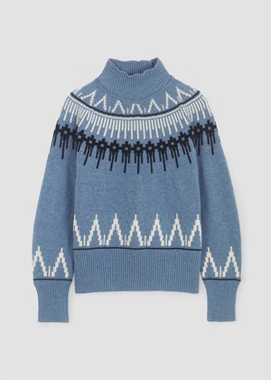 Hawthorne Recycled Wool Knitted Jumper in Sky Blue from Beaumont Organic