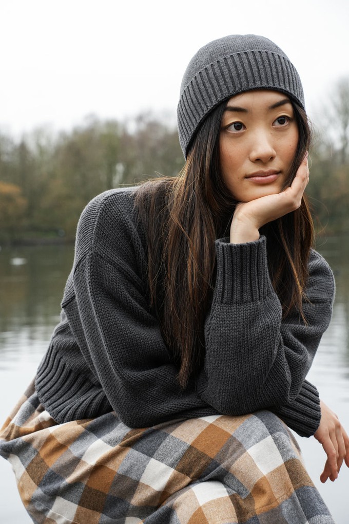 Sugi Organic Cotton Knitted Cardigan in Grey Marl from Beaumont Organic