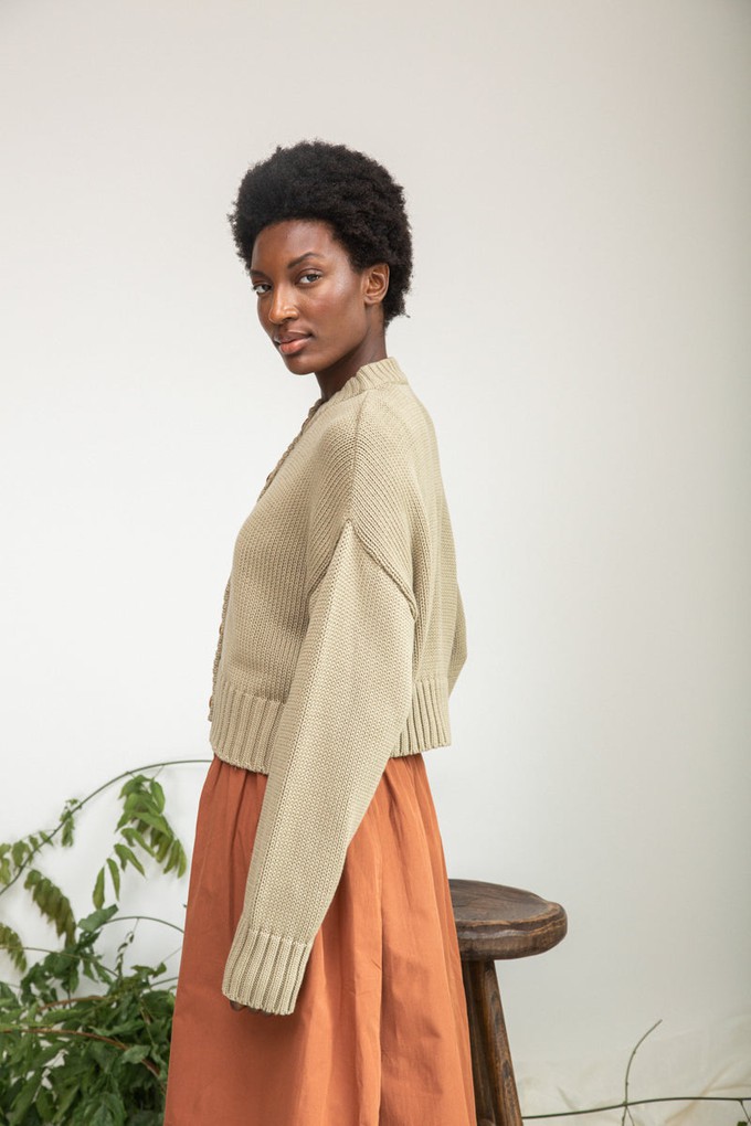 Sugi Organic Cotton Cardigan in Taupe from Beaumont Organic