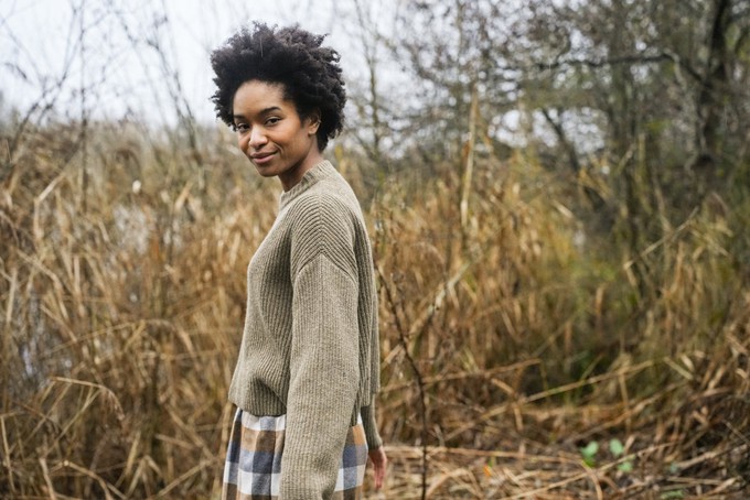 Leo Recycled Wool Knitted Jumper in Taupe Marl from Beaumont Organic