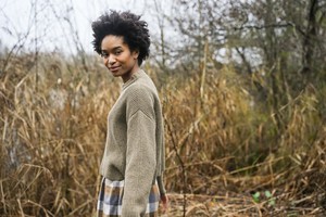 Leo Recycled Wool Knitted Jumper in Taupe Marl from Beaumont Organic
