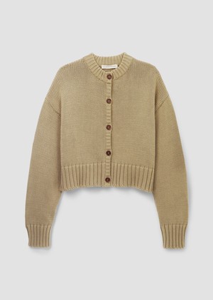 Sugi Organic Cotton Cardigan in Taupe from Beaumont Organic