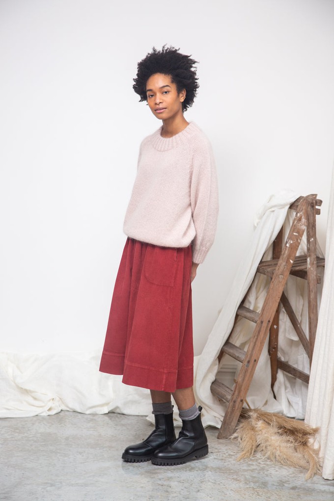 Solstice Mohair Knitted Jumper in Shell Pink by HANNAH BEAUMONT from Beaumont Organic