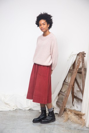 Solstice Mohair Knitted Jumper in Shell Pink by HANNAH BEAUMONT from Beaumont Organic