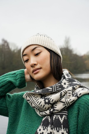 Evie-Sue Organic Cotton Knitted Hat in Ecru Marl from Beaumont Organic