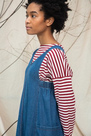 Nandina-Leigh Organic Cotton Denim Dress in Mid Blue from Beaumont Organic