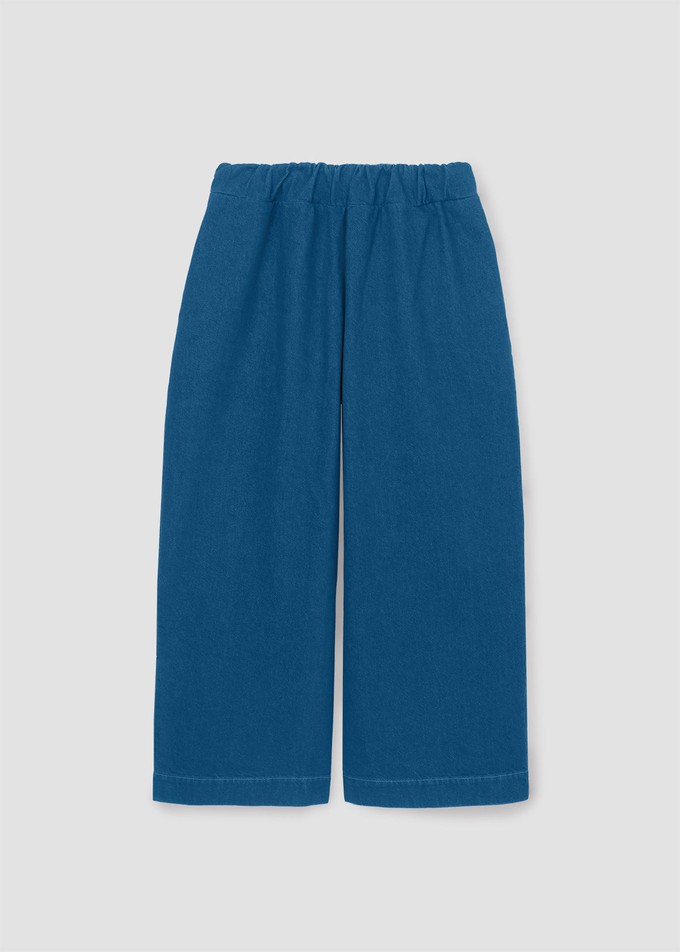 Evora-Leigh Organic Cotton Denim Trousers in Mid Blue from Beaumont Organic