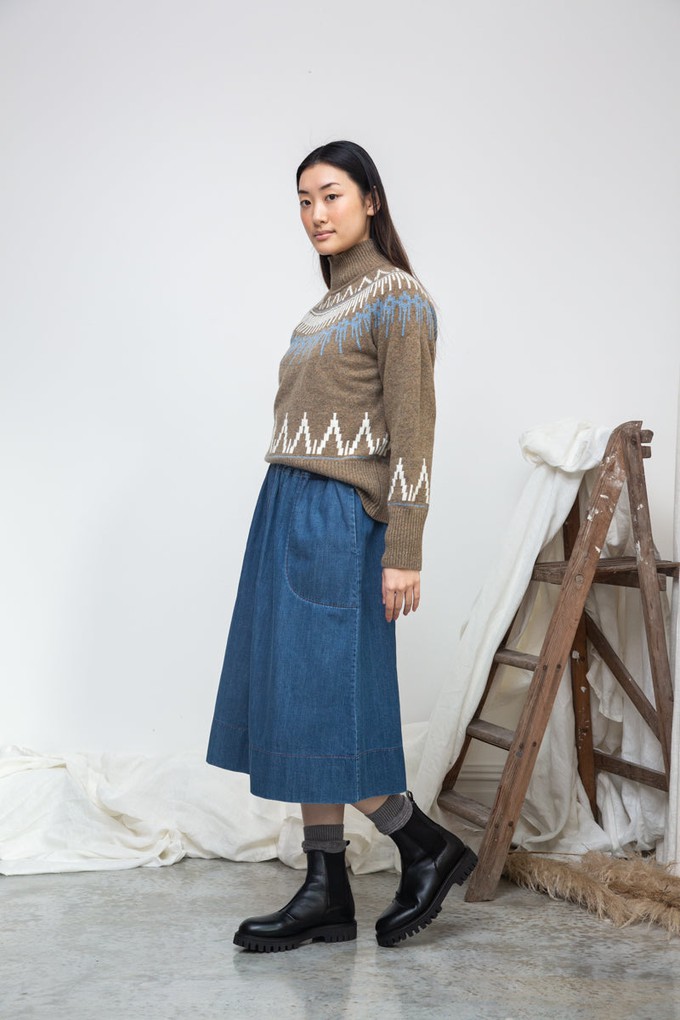 Hawthorne Recycled Wool Knitted Jumper in Taupe Marl from Beaumont Organic