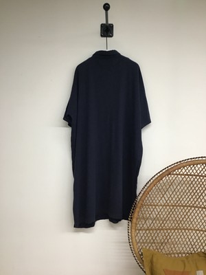Natasha-May Linen Dress in Navy L Preloved from Beaumont Organic