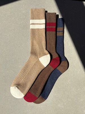Jenni Organic Cotton Socks in Brown Marl and Burgundy from Beaumont Organic