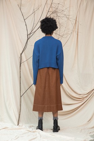 Sugi Organic Cotton Knitted Cardigan in Ink Blue from Beaumont Organic