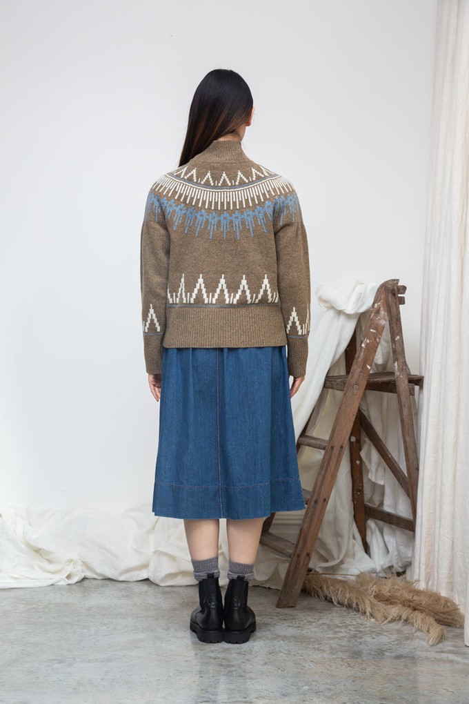 Hawthorne Recycled Wool Knitted Jumper in Taupe Marl from Beaumont Organic