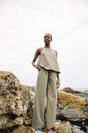 Effi Cotton Linen Vest in Sand S Preloved from Beaumont Organic