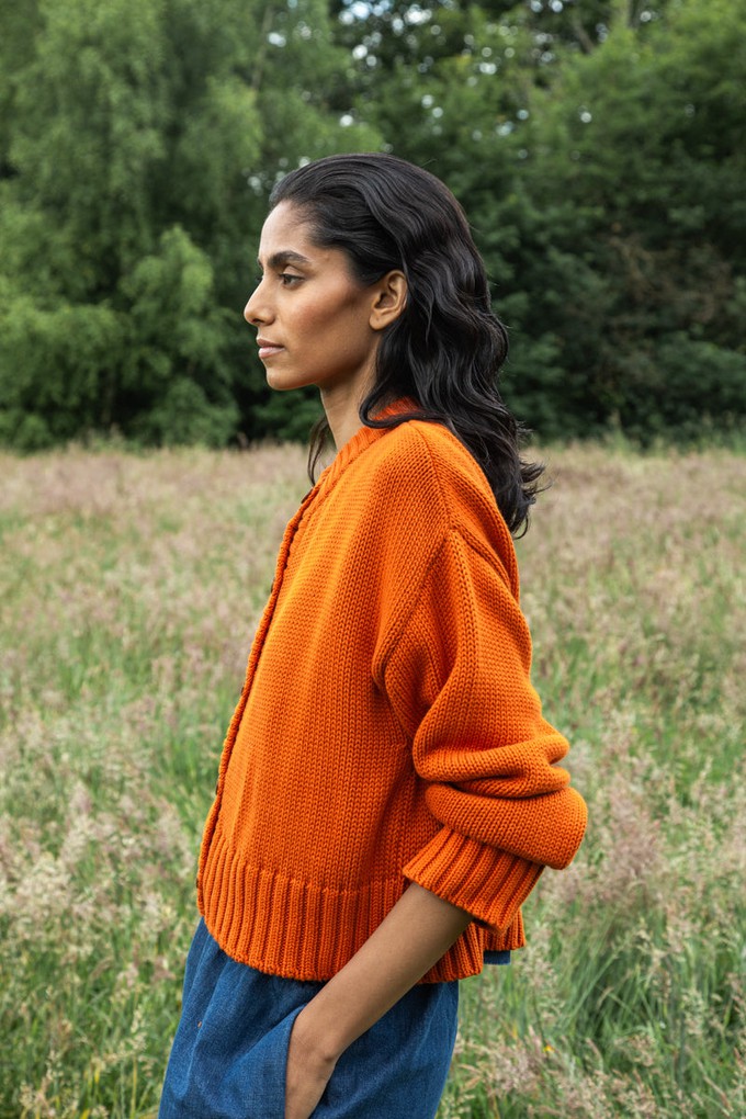 Sugi Organic Cotton Cardigan in Brick from Beaumont Organic