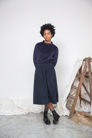 Pearl-Jane Organic Cotton Velour Top in Night Sky Navy from Beaumont Organic