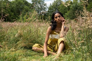 Rory-Sue Organic Cotton Jumpsuit in Olive and White Bold Stripe from Beaumont Organic