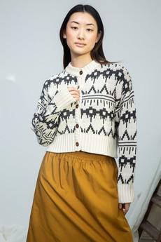 Sugi-Sue Organic Cotton Knitted Cardigan in Ecru Marl via Beaumont Organic