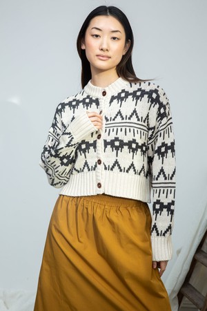 Sugi-Sue Organic Cotton Knitted Cardigan in Ecru Marl from Beaumont Organic