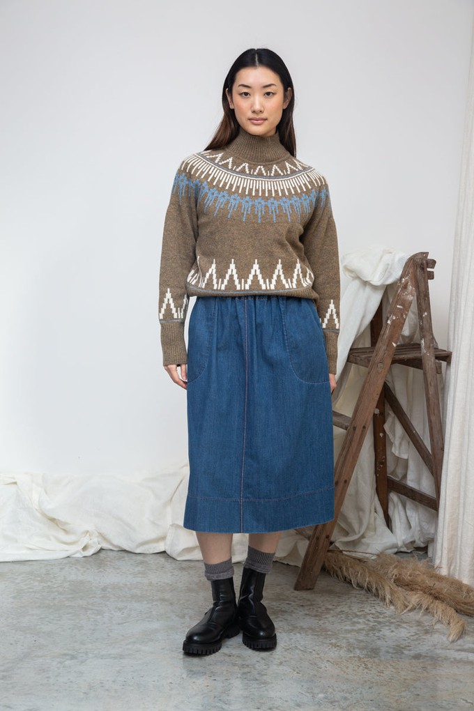Hawthorne Recycled Wool Knitted Jumper in Taupe Marl from Beaumont Organic