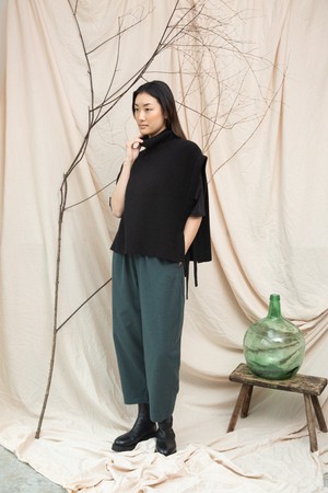 Kanon Recycled Wool Knitted Vest in Black from Beaumont Organic