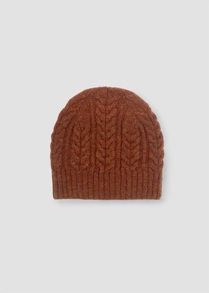 Brogan Lambswool Knitted Hat in Rust Marl from Beaumont Organic