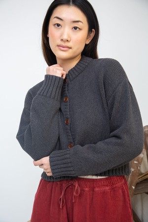 Sugi Organic Cotton Knitted Cardigan in Grey Marl from Beaumont Organic