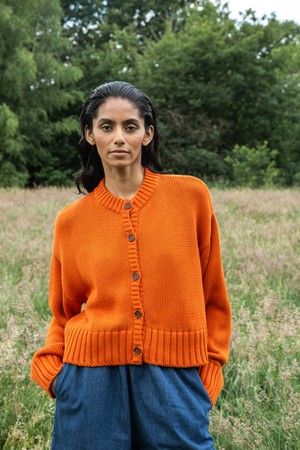 Sugi Organic Cotton Cardigan in Brick from Beaumont Organic