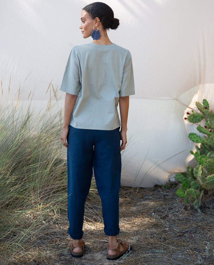 Kayley-May Linen Trouser In Indigo from Beaumont Organic