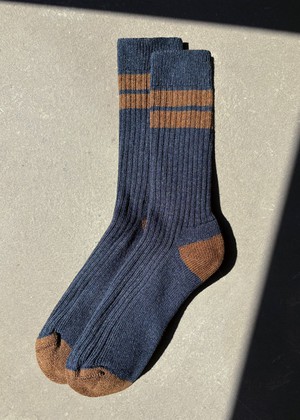 Jenni Organic Cotton Socks in Navy Marl and Brown from Beaumont Organic