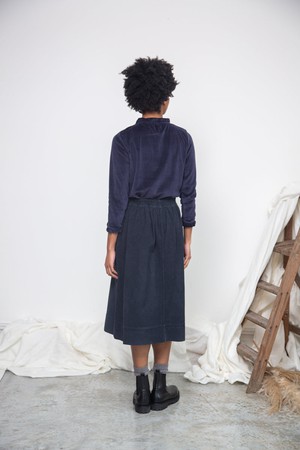 Alma Organic Cotton Corduroy Skirt in Night Sky Navy from Beaumont Organic
