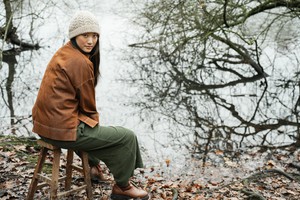 Brogan Lambswool Knitted Hat in Cream Marl from Beaumont Organic