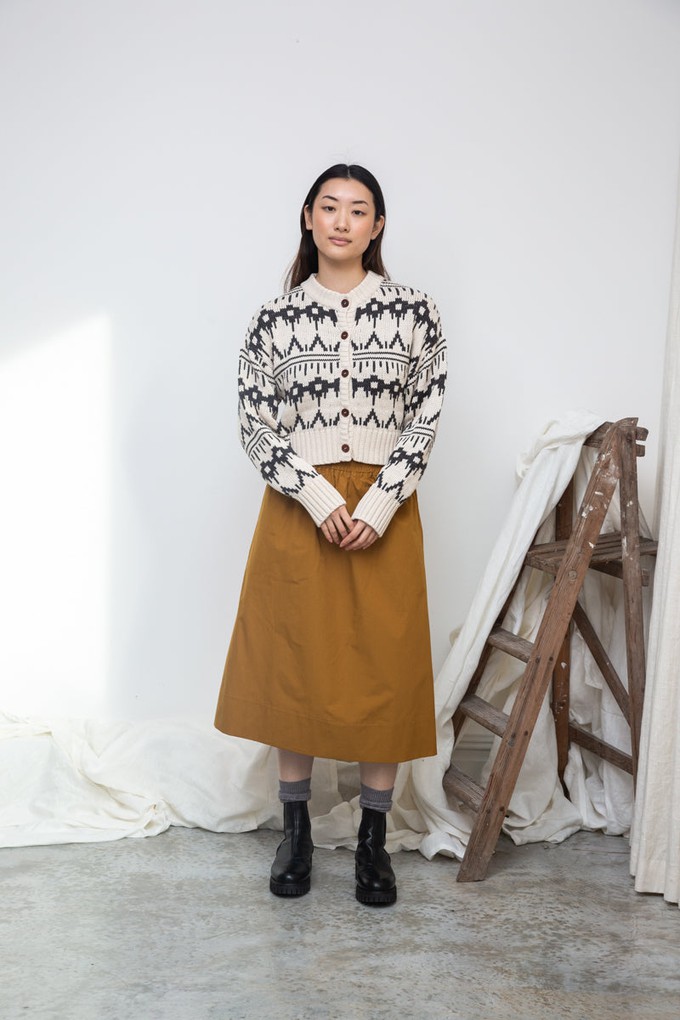 Sugi-Sue Organic Cotton Knitted Cardigan in Ecru Marl from Beaumont Organic