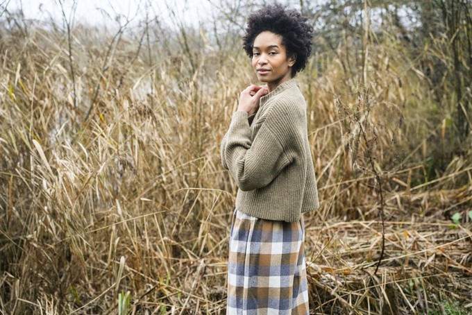 Leo Recycled Wool Knitted Jumper in Taupe Marl from Beaumont Organic
