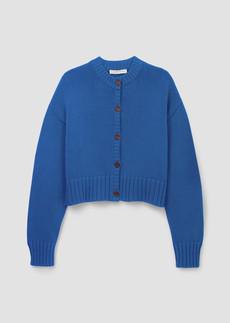 Sugi Organic Cotton Knitted Cardigan in Ink Blue via Beaumont Organic