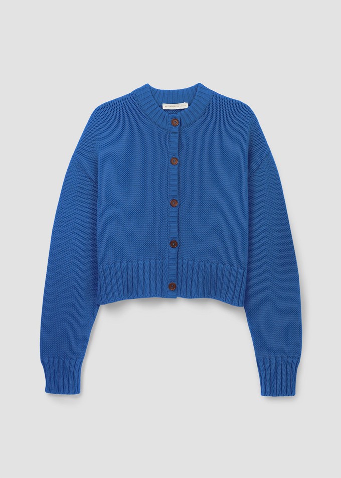 Sugi Organic Cotton Knitted Cardigan in Ink Blue from Beaumont Organic