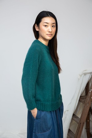 Solstice Mohair Knitted Jumper in Pine by HANNAH BEAUMONT from Beaumont Organic