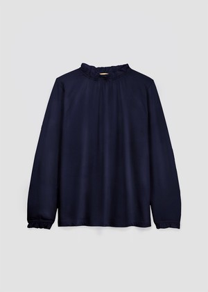 Pearl-Jane Organic Cotton Velour Top in Night Sky Navy from Beaumont Organic