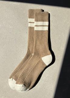 Jenni Organic Cotton Socks in Taupe Marl and Ecru via Beaumont Organic