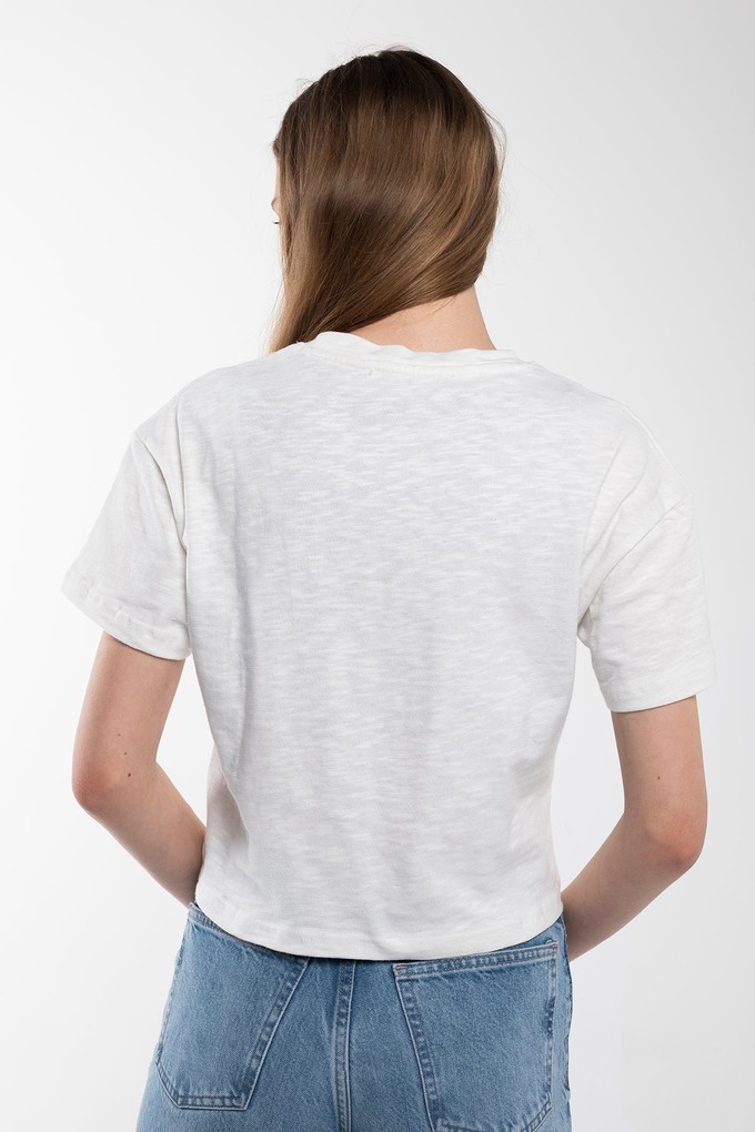 White Nature Embroidery T-Shirt from Bee & Alpaca