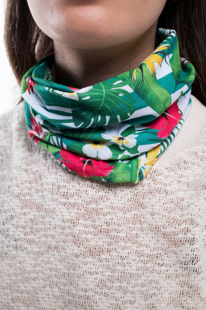 Multi Purpose Neck Scarf - Floral Stripes from Bee & Alpaca