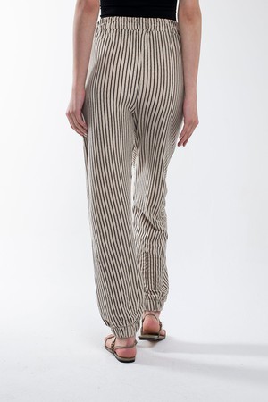 Striped Linen Pants with Elastic Legs from Bee & Alpaca