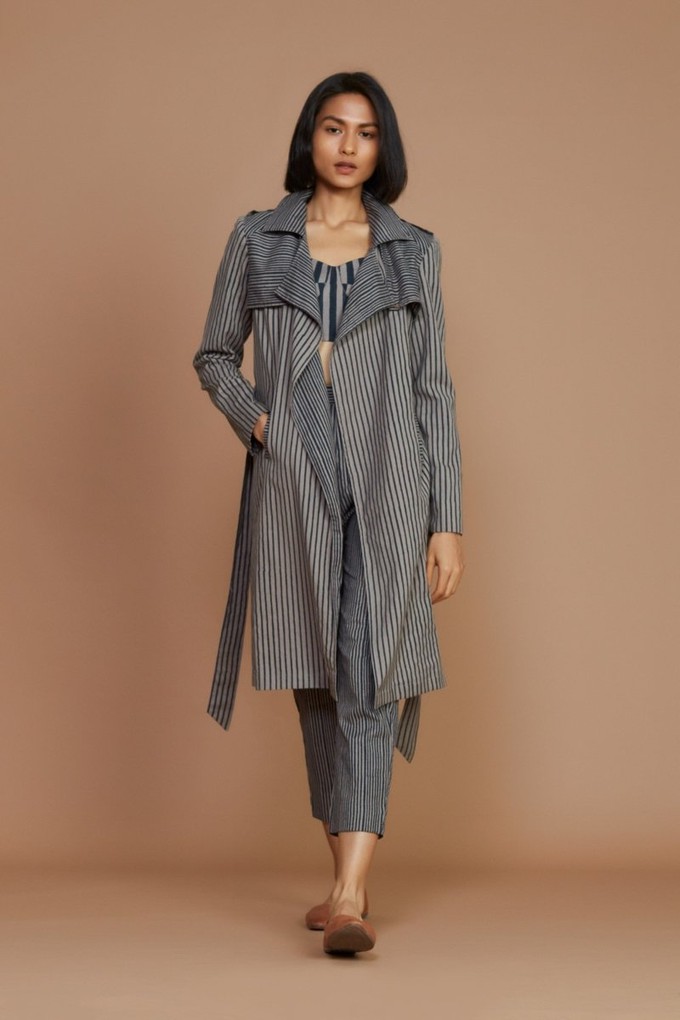 Megan Trench Coat Charcoal from Bhoomi