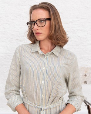 Rita Striped Shirt Dress from BIBICO
