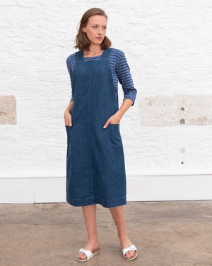 Caro Denim Pinafore Dress from BIBICO